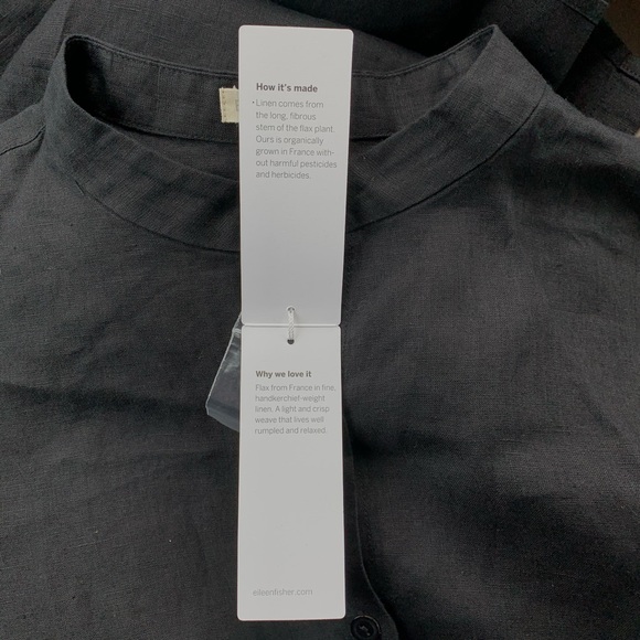 NWT Eileen Fisher 100% Linen Midi Shirt Dress - Picture 6 of 7